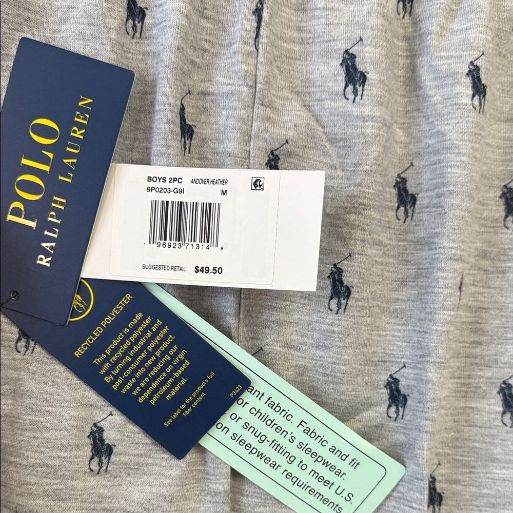 Polo by Ralph Lauren Kids Blue and Gray Pajama Set - Picture 2 of 3